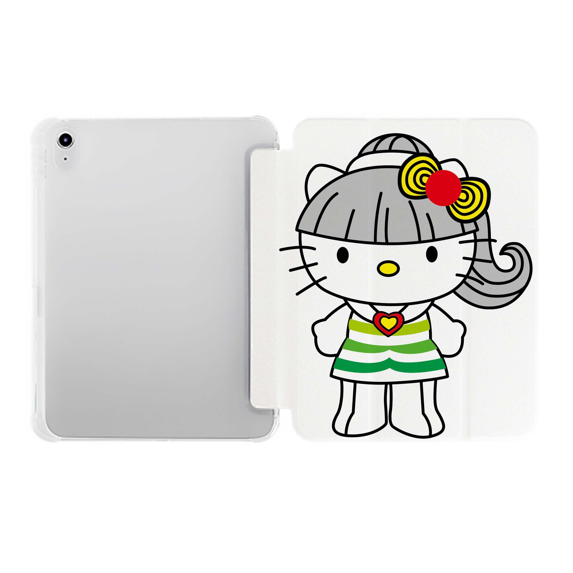（画像用） Hello Kitty ハローキティ IPad ケース ペン収納付き 三つ折りスタンド PUレザー×シリコン 対応機種9.5/10.5/10.9インチ